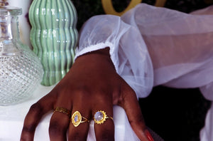 Rainbow Moonstone Ring